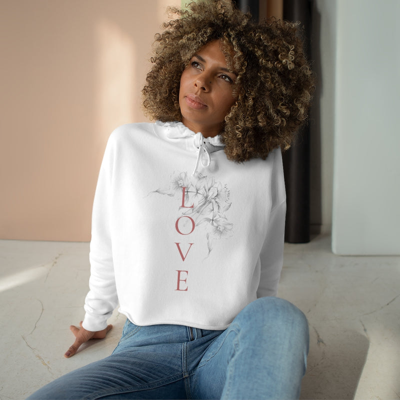 Love Crop Hoodie for women's