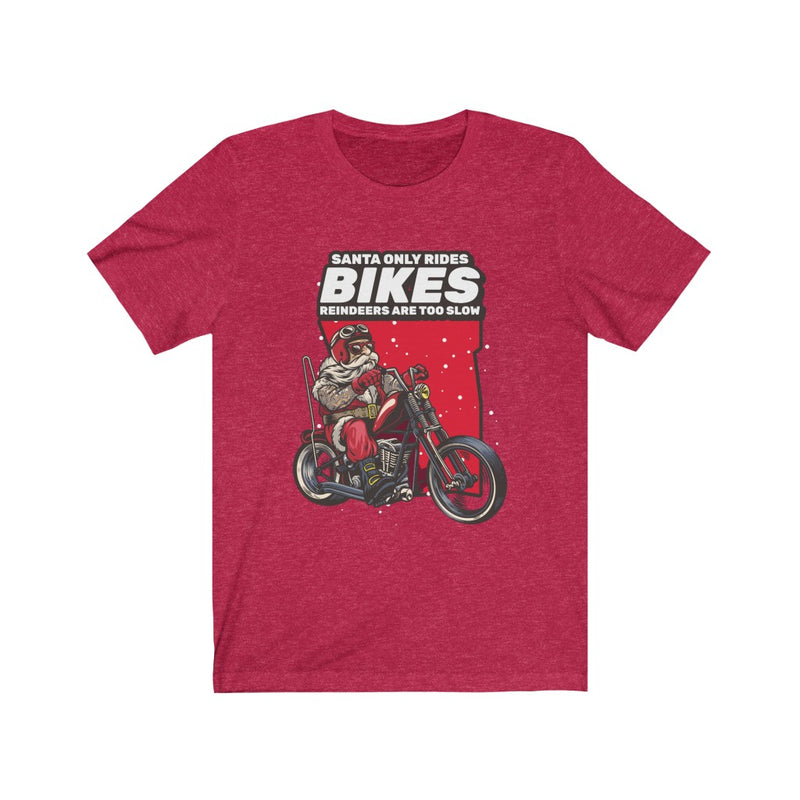 Santa Christmas bike Short Sleeve Tee